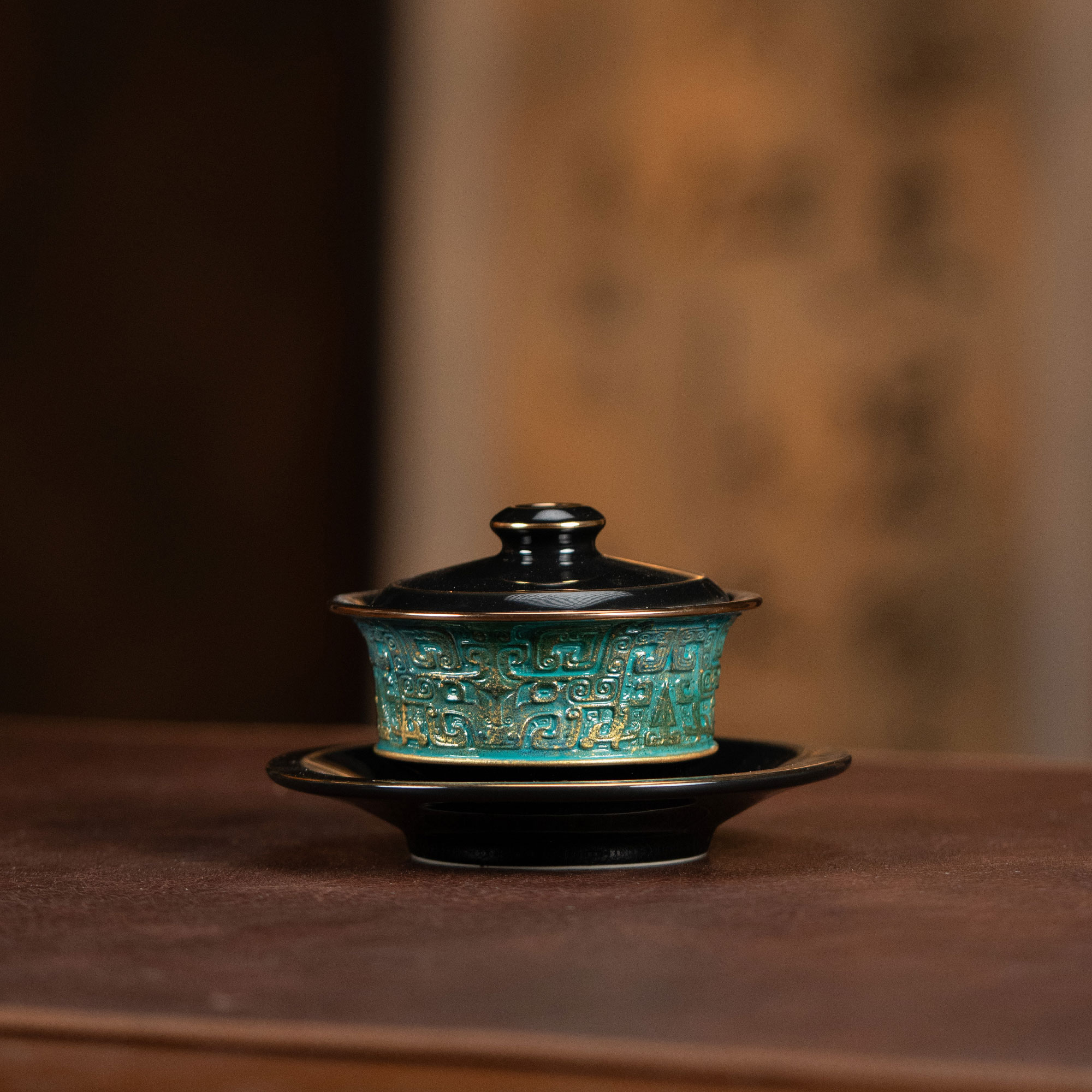 俞闽堂青铜器三才盖碗约120cc茶周边系列SG