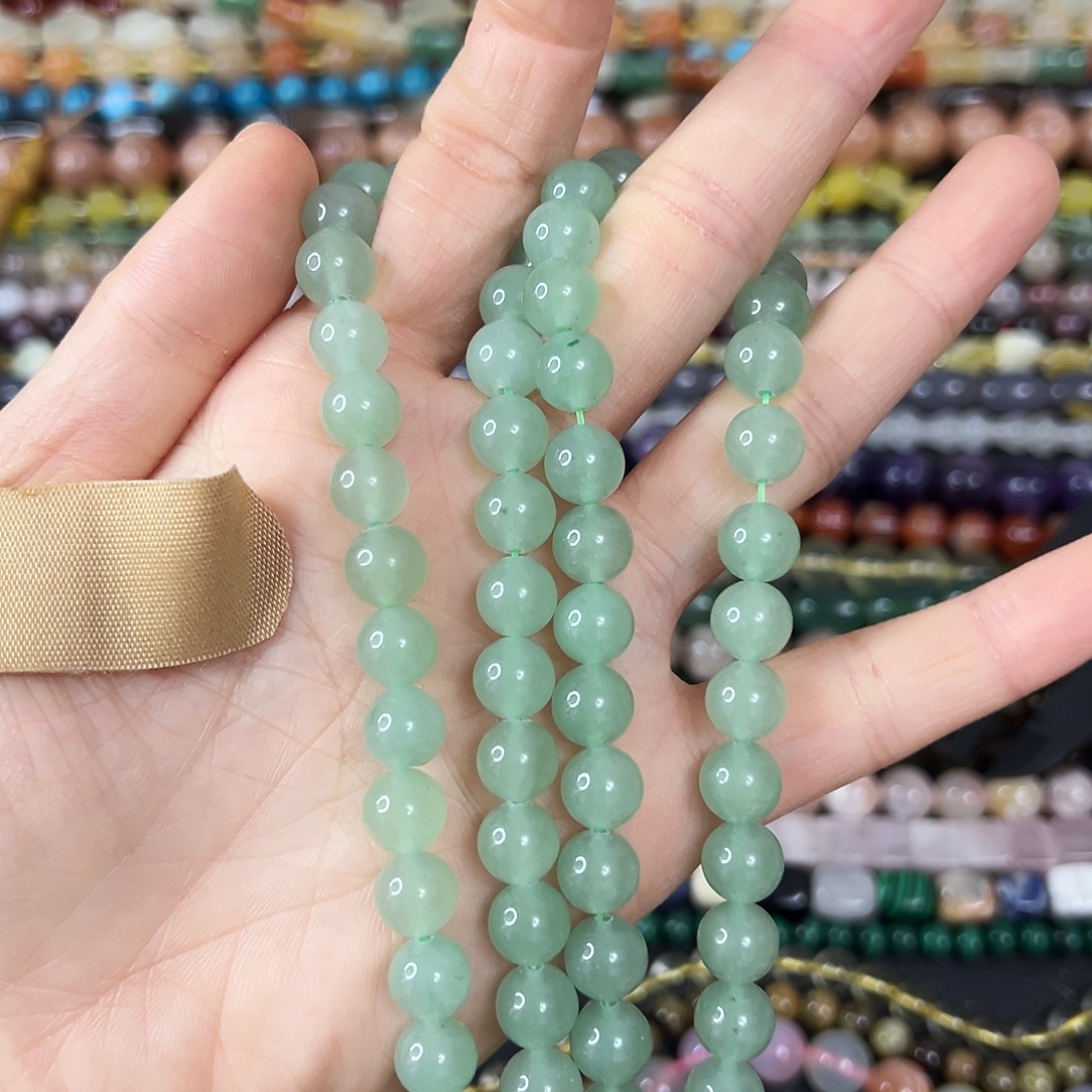 玛瑙/玉髓合金珠宝半成品 卡8东陵玉圆珠到手2条