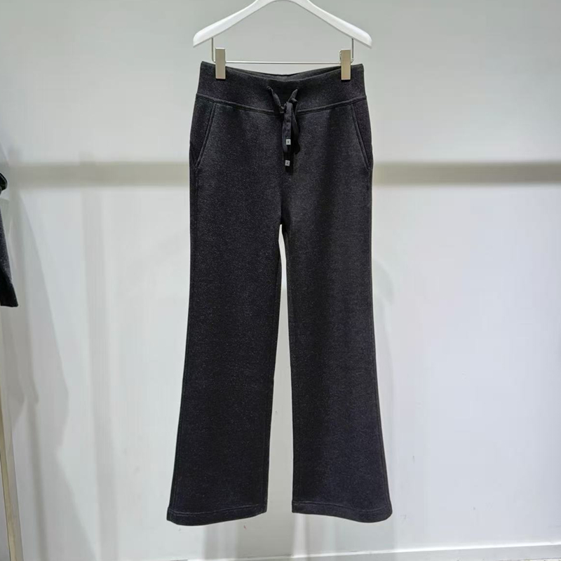 MM商场同款2025冬季新款时尚高腰显瘦加绒休闲裤微喇裤女4461