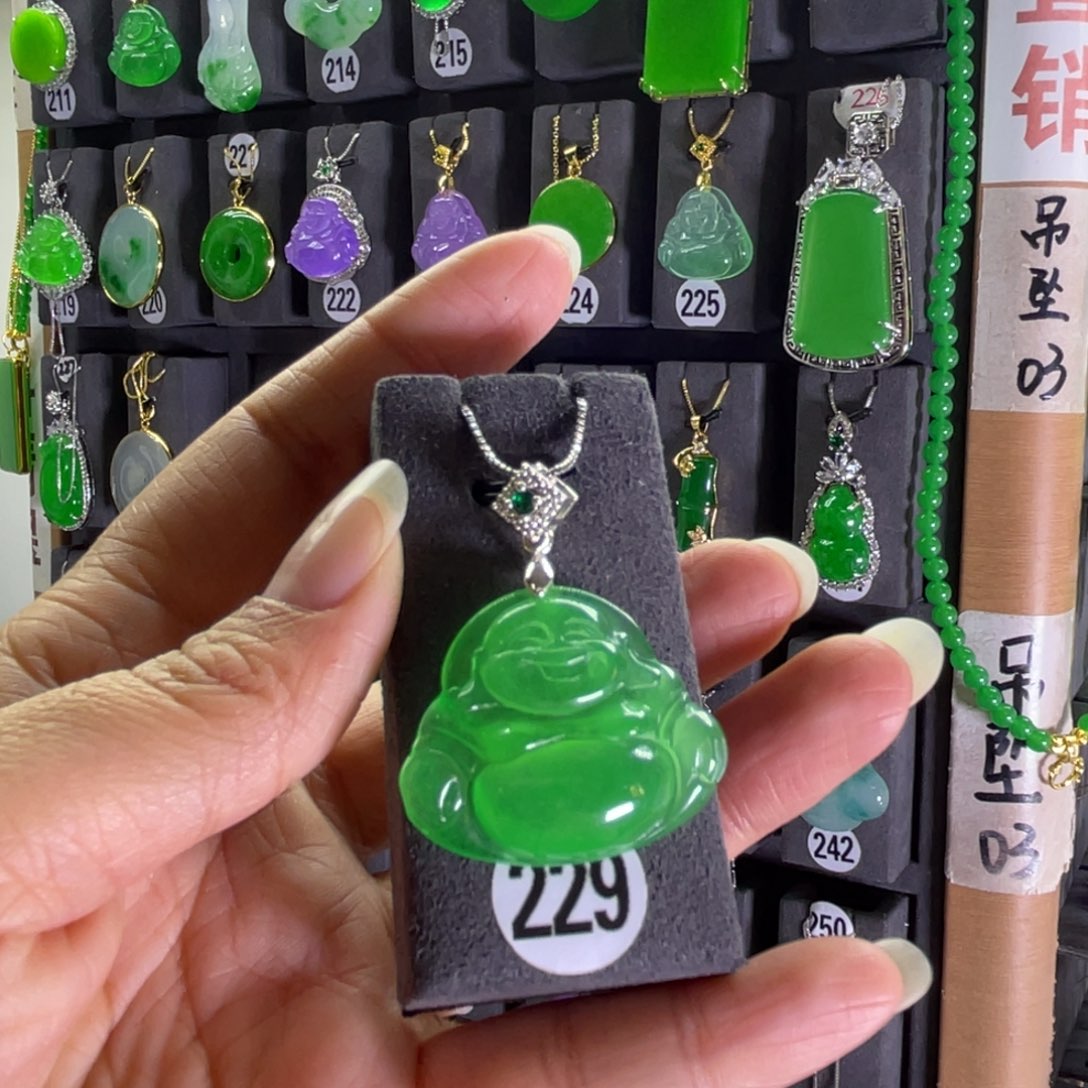 银S925镶嵌翡翠耳饰229