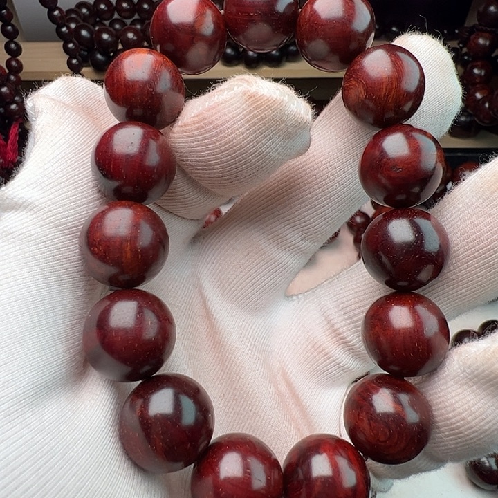 手串/手链小叶紫檀1.5鸡血红泥料