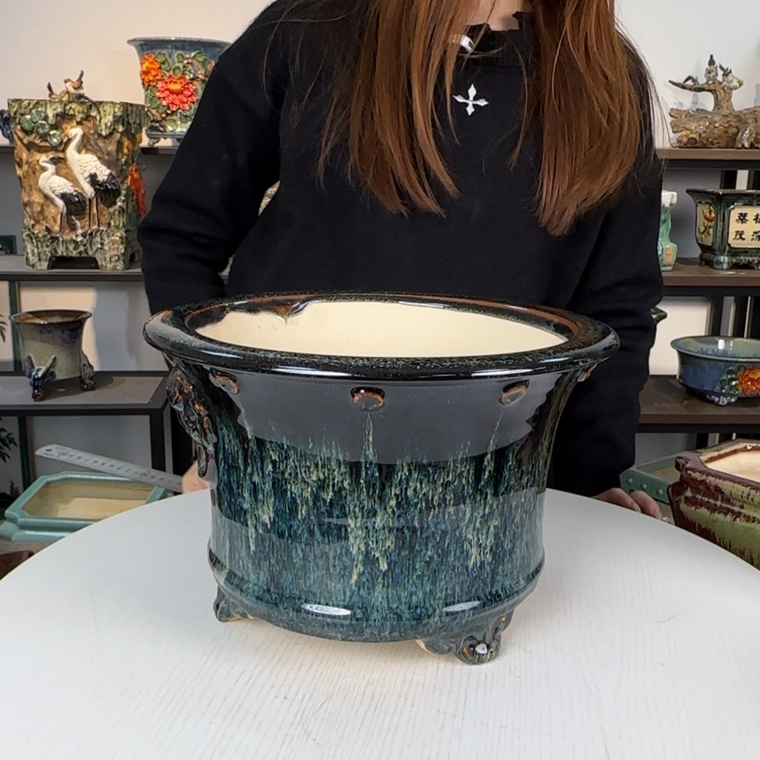 陶瓷一风堂工厂石湾盆底裂