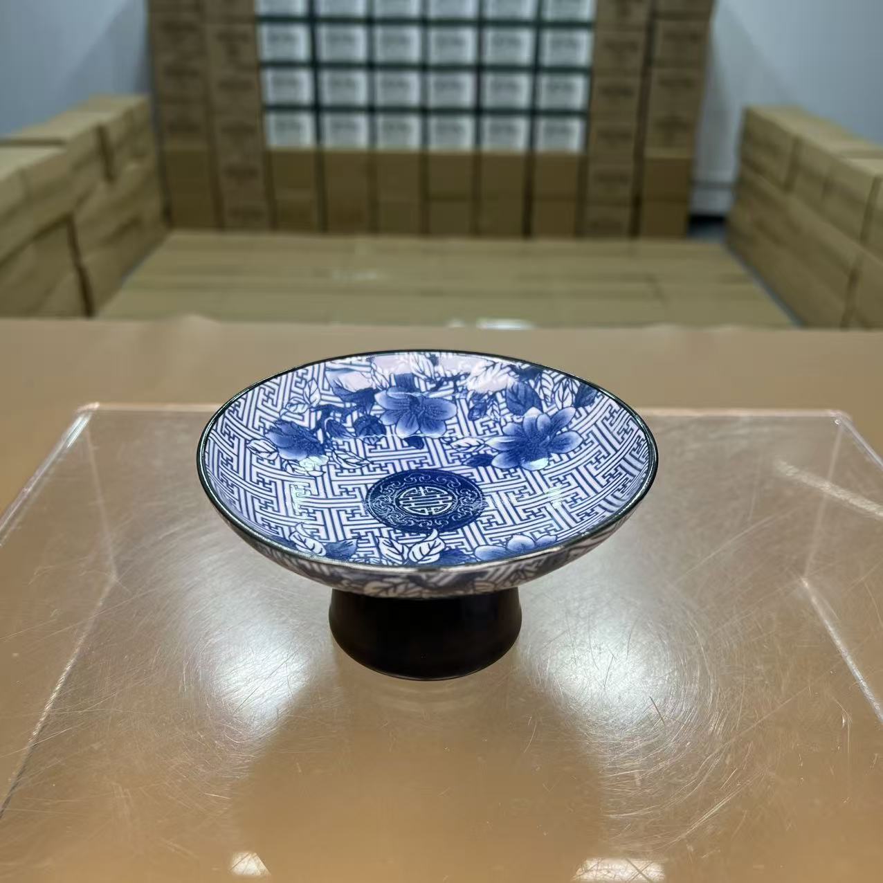 缠枝莲高脚果盘@310
