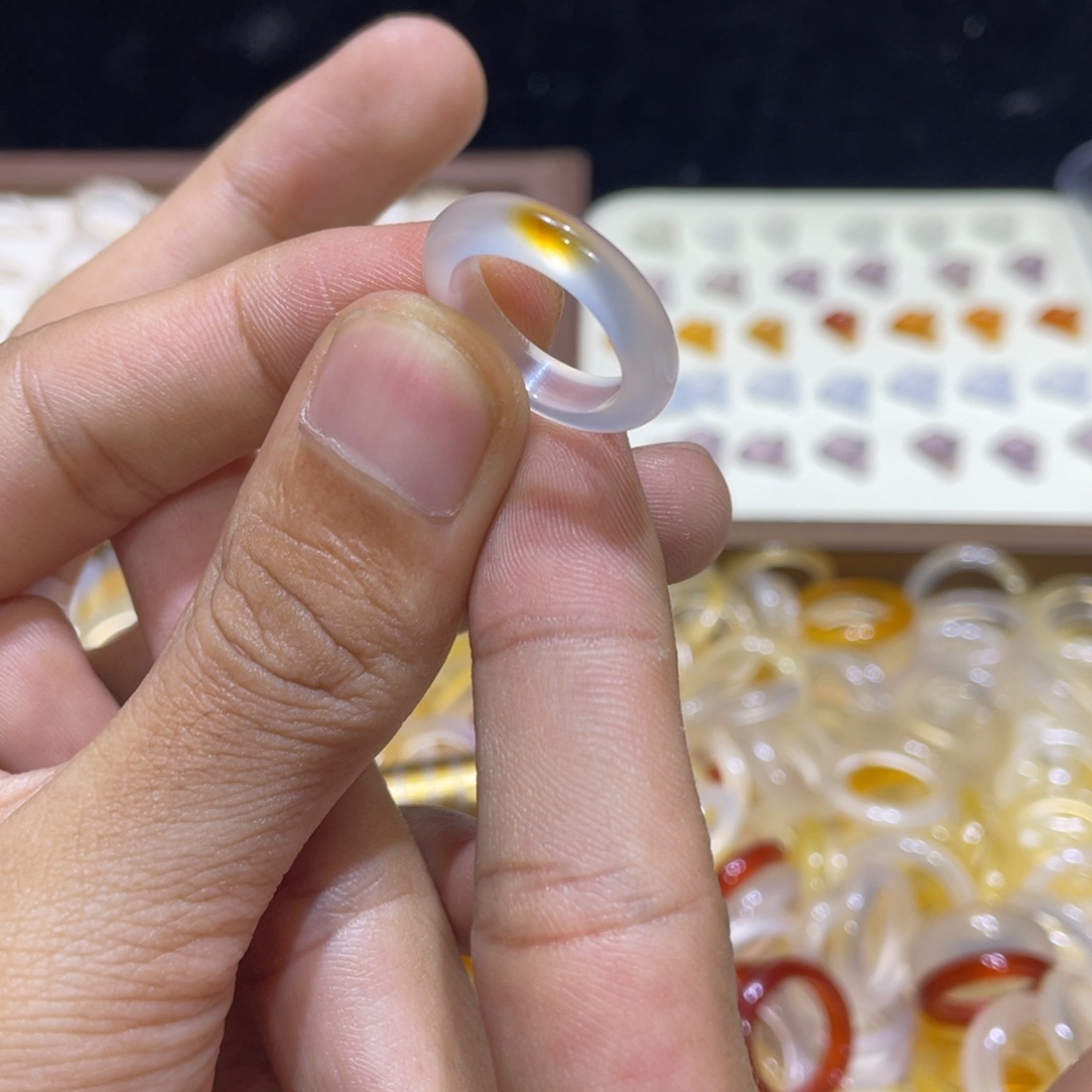 玛瑙/玉髓合金戒指14号港10