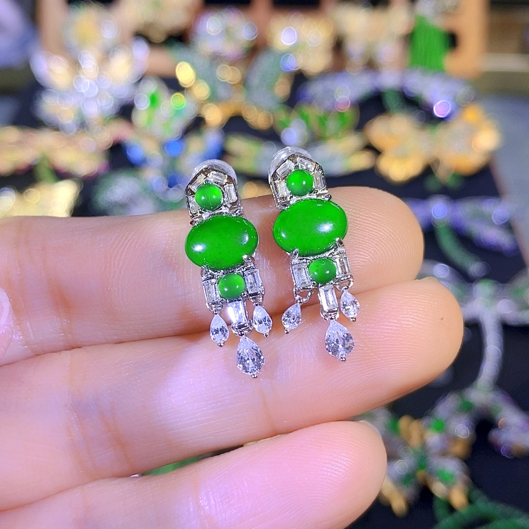 吊坠(不含链)银S925镶嵌翡翠