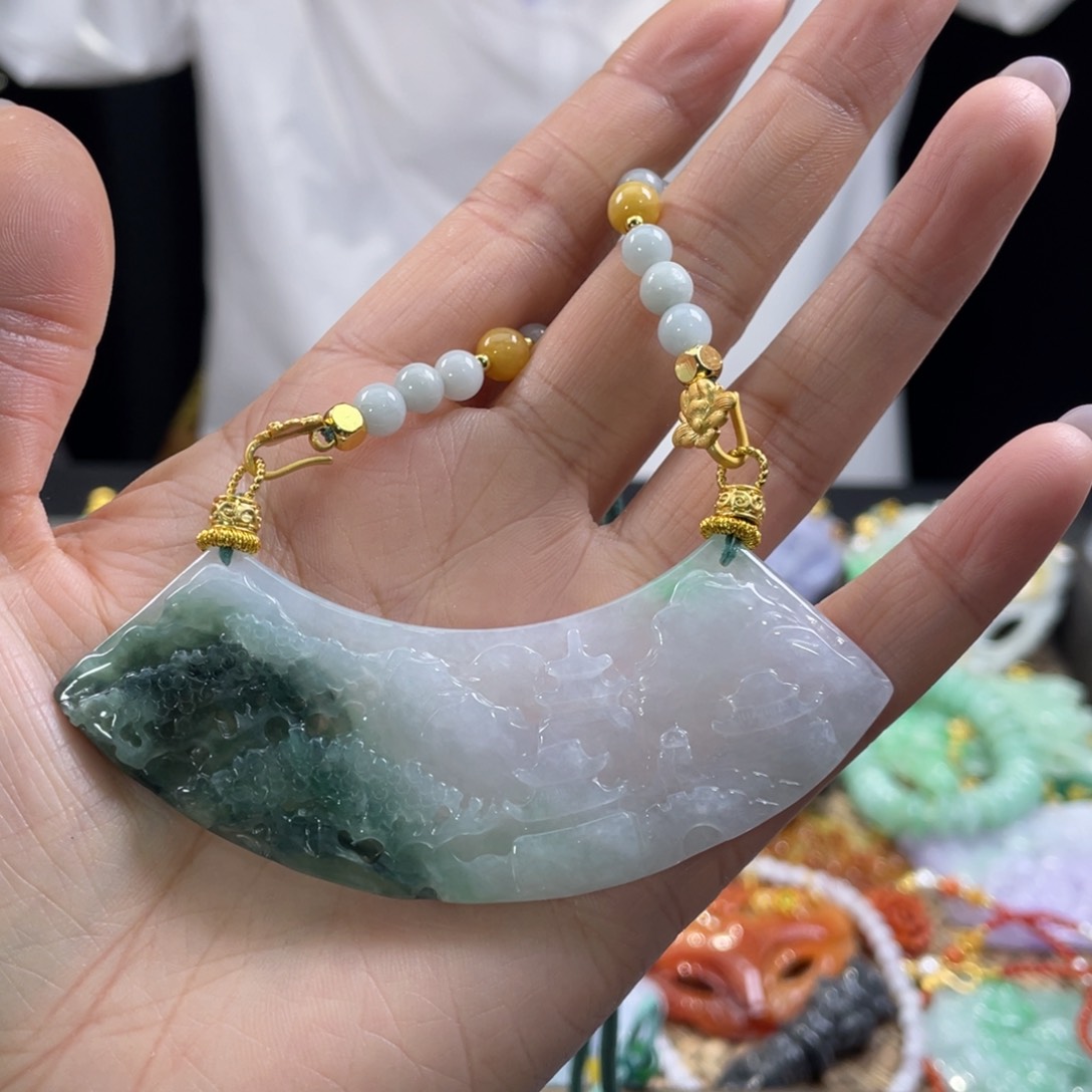 翡翠颈饰未镶嵌代编织