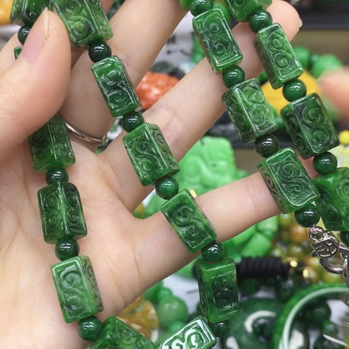 义***配翡翠未镶嵌手链项链43