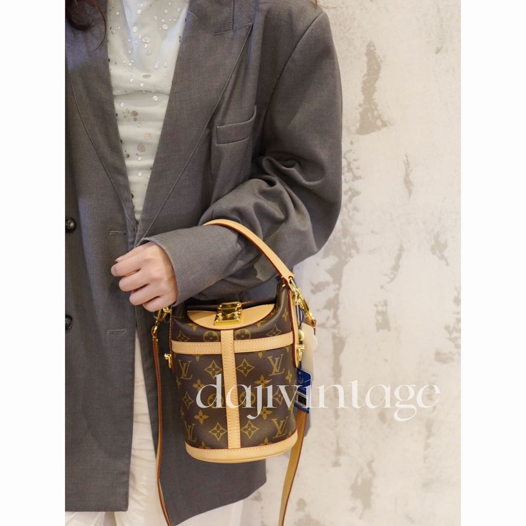 95新 LouisVuitton/路易威登 大吉中古/Lv老花薯条手提斜挎包
