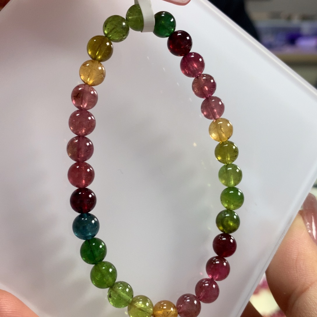 碧玺手链未镶嵌6:6毫米左右