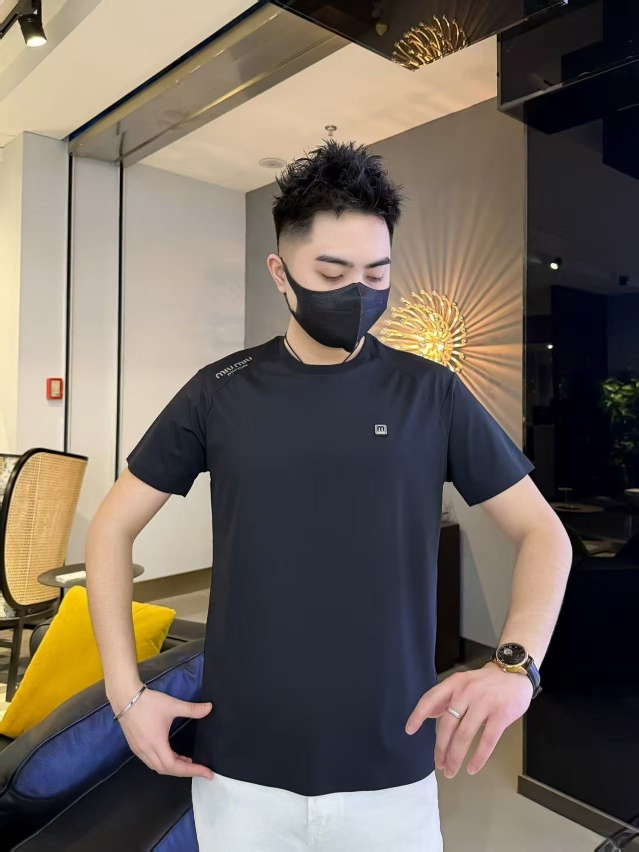 速干冰凉透气男士时尚圆领立体裁剪夏季新品圆领T恤潮流百搭