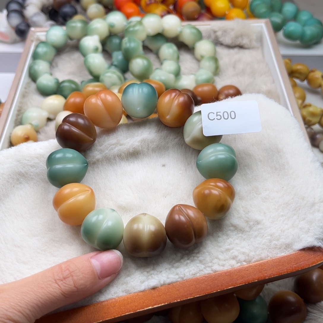 菩提根/象牙果手串状**第WC500桃子干磨22mm通货