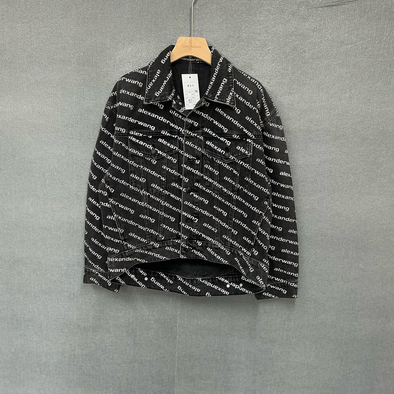 99新 maje alexander wang 满印logo牛仔夹克外套 99新xs码/4652