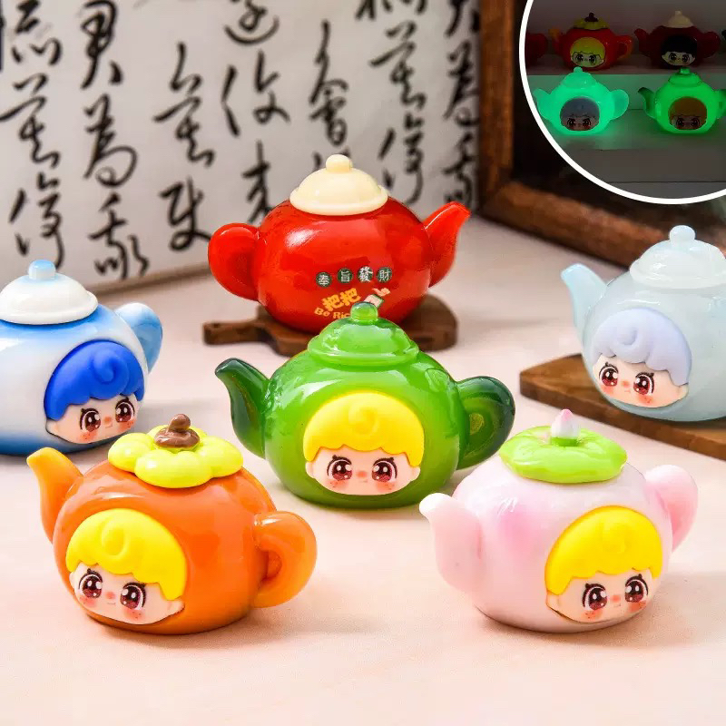 【定制款寓意茶壶】立体可爱树脂DIY挂件摆件