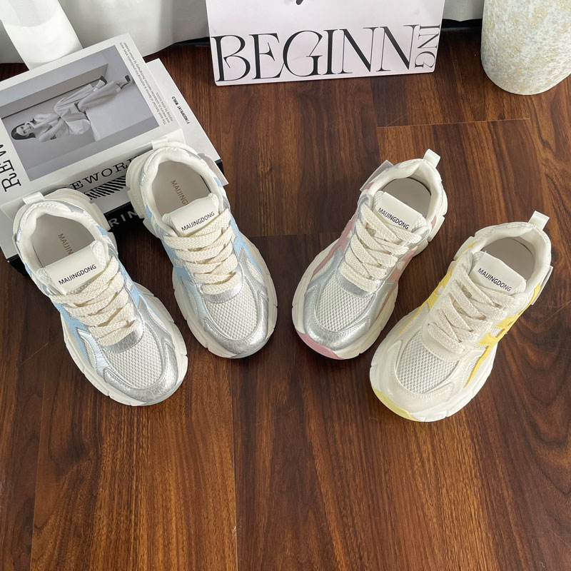 透气中口老爹鞋夏季时尚休闲鞋网面时尚小白鞋可爱风88016