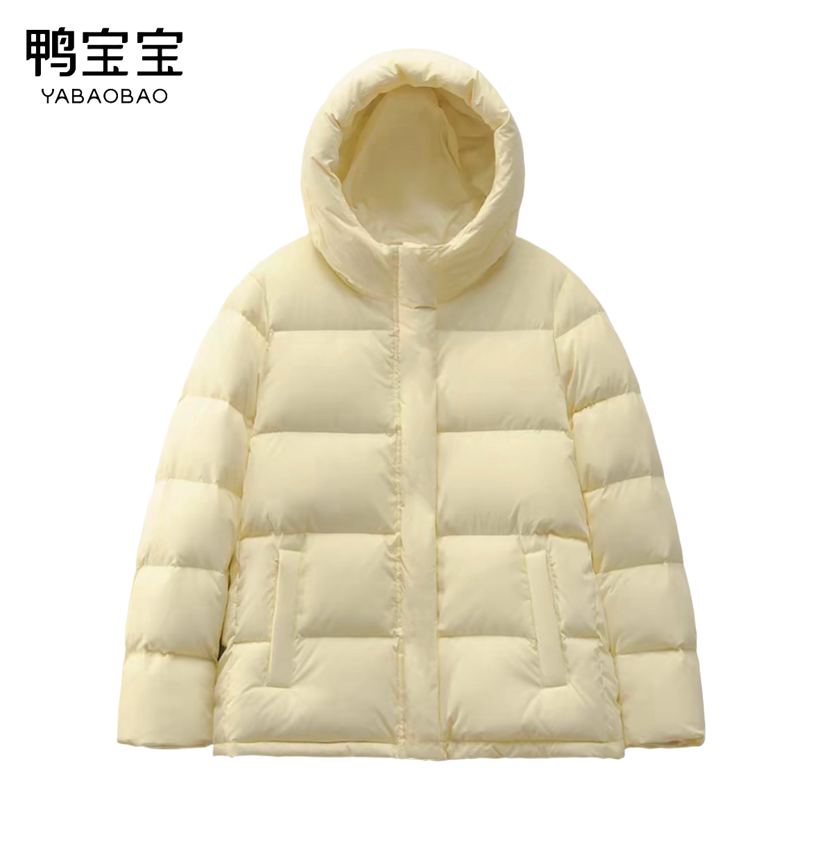 90白鸭绒鸭宝宝品牌2025新款羽绒服女短款加厚宽松面包服冬xh