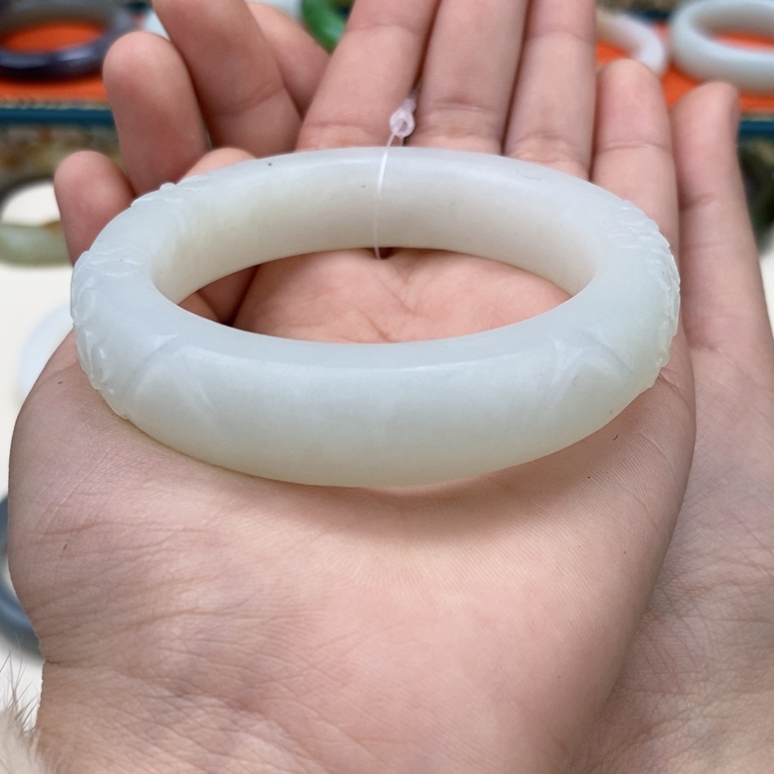 和田玉手镯定制  55.1未镶嵌