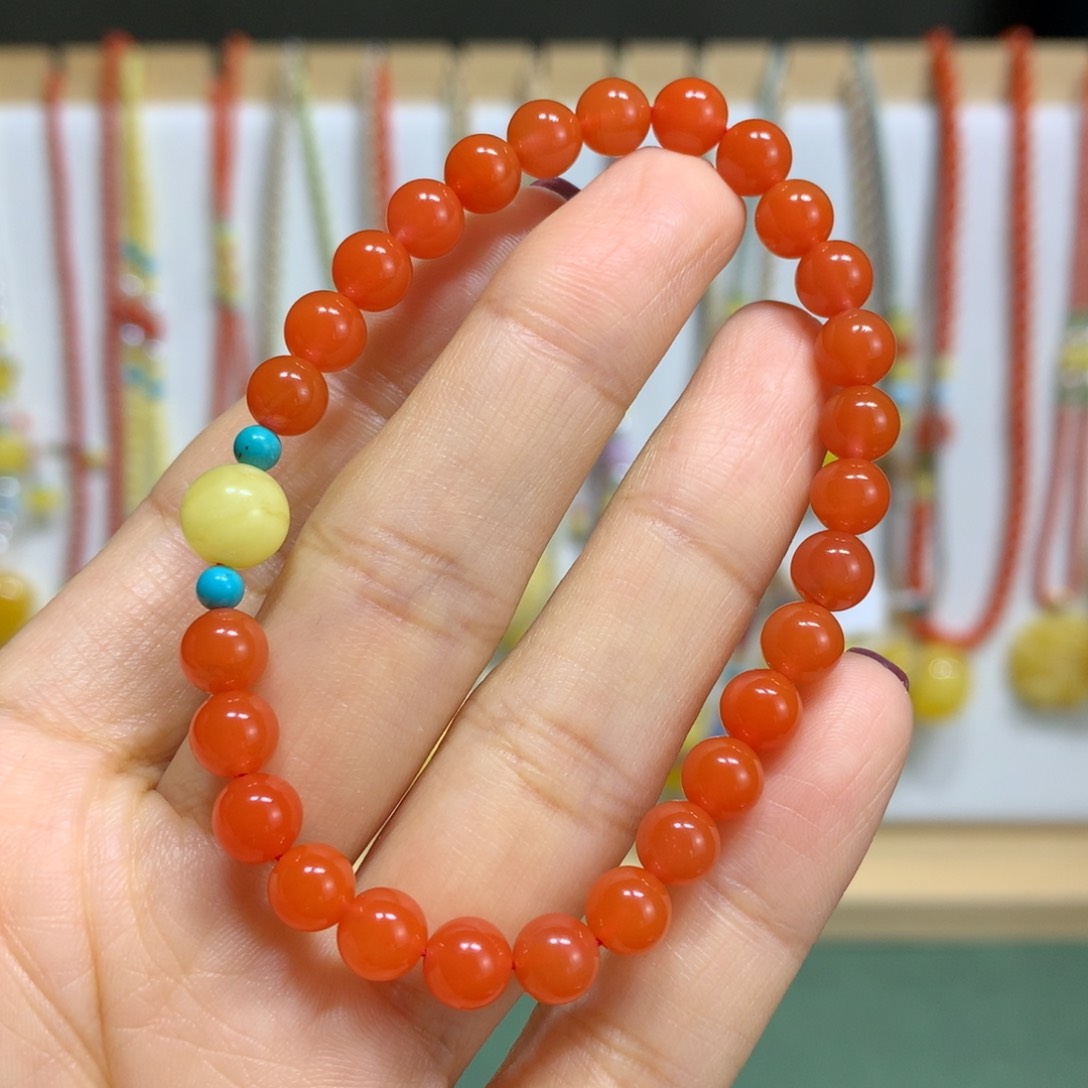 南红玛瑙手链未镶嵌6mm尺寸