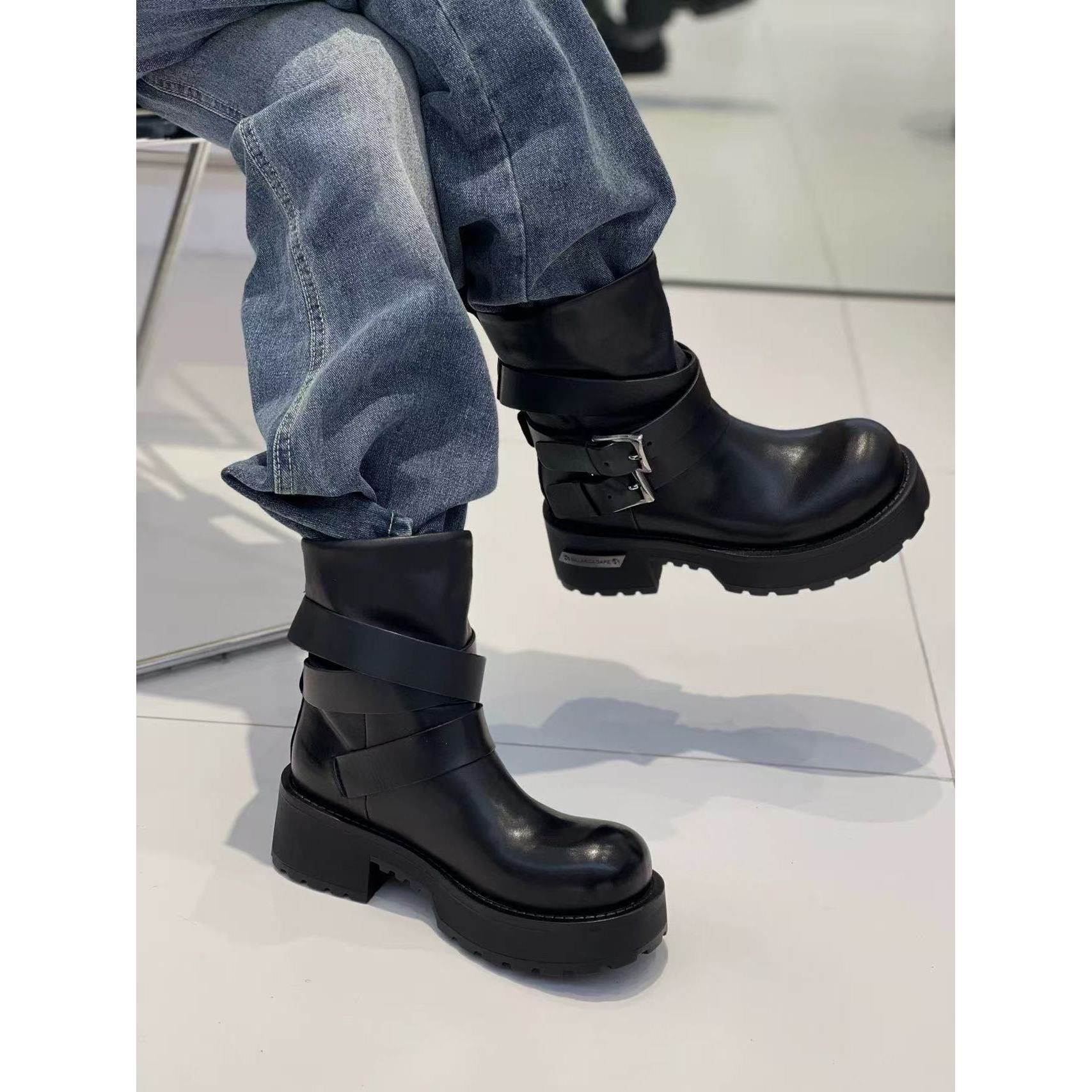 复古增高英伦风马丁靴纯色女鞋B2-3179