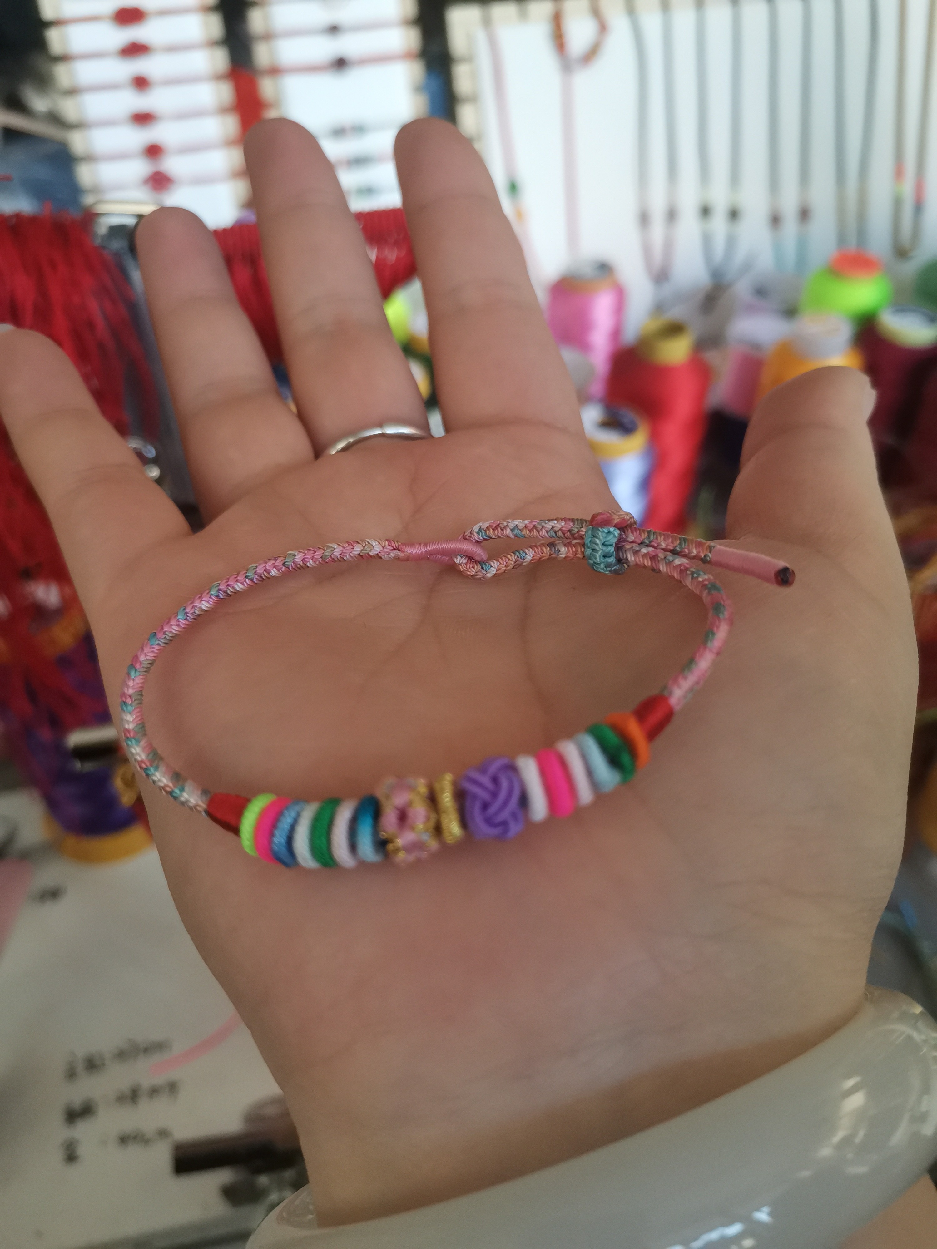 非金属布艺手链 本命年转运珠手工编织可拆diy八股绳手绳男女同款