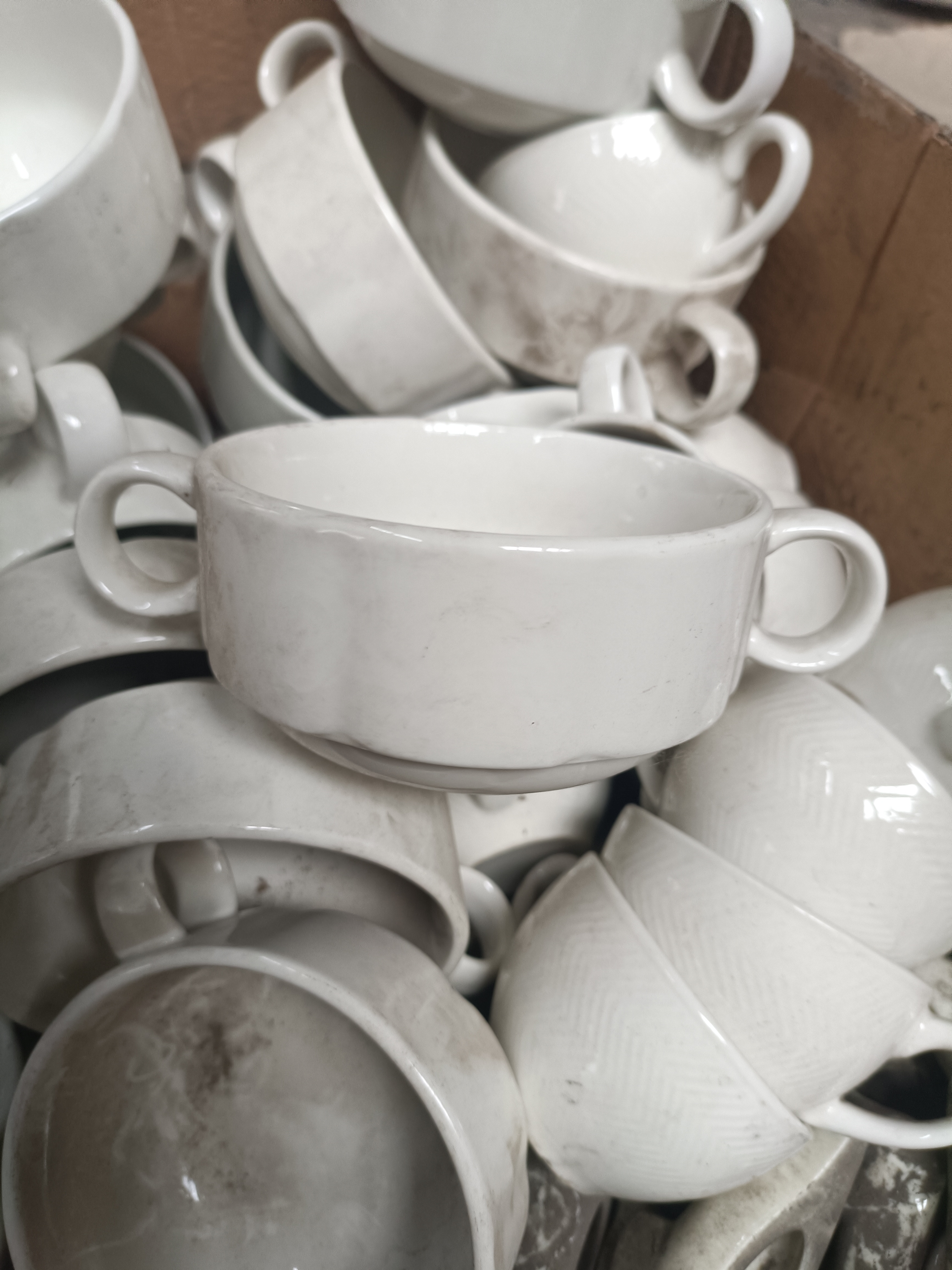 四厂维保荷口双耳杯一对《要求完美勿拍》