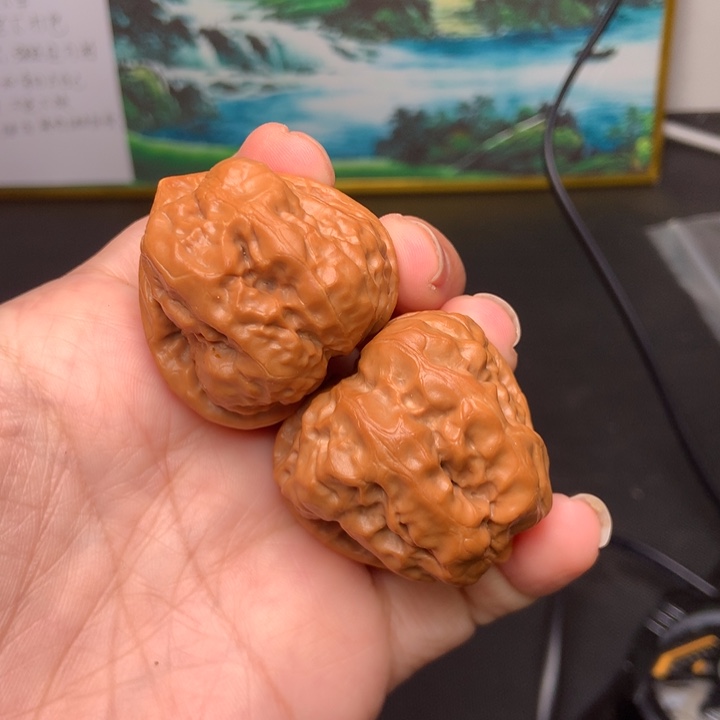 文玩核桃吊坠37尺精修蛤蟆头