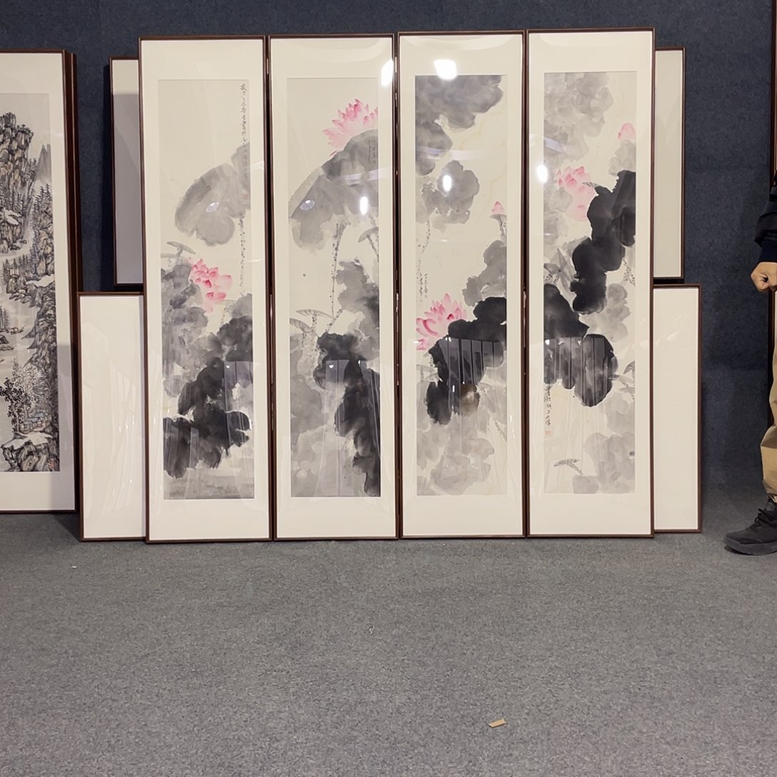 国画手绘画作品带框发货