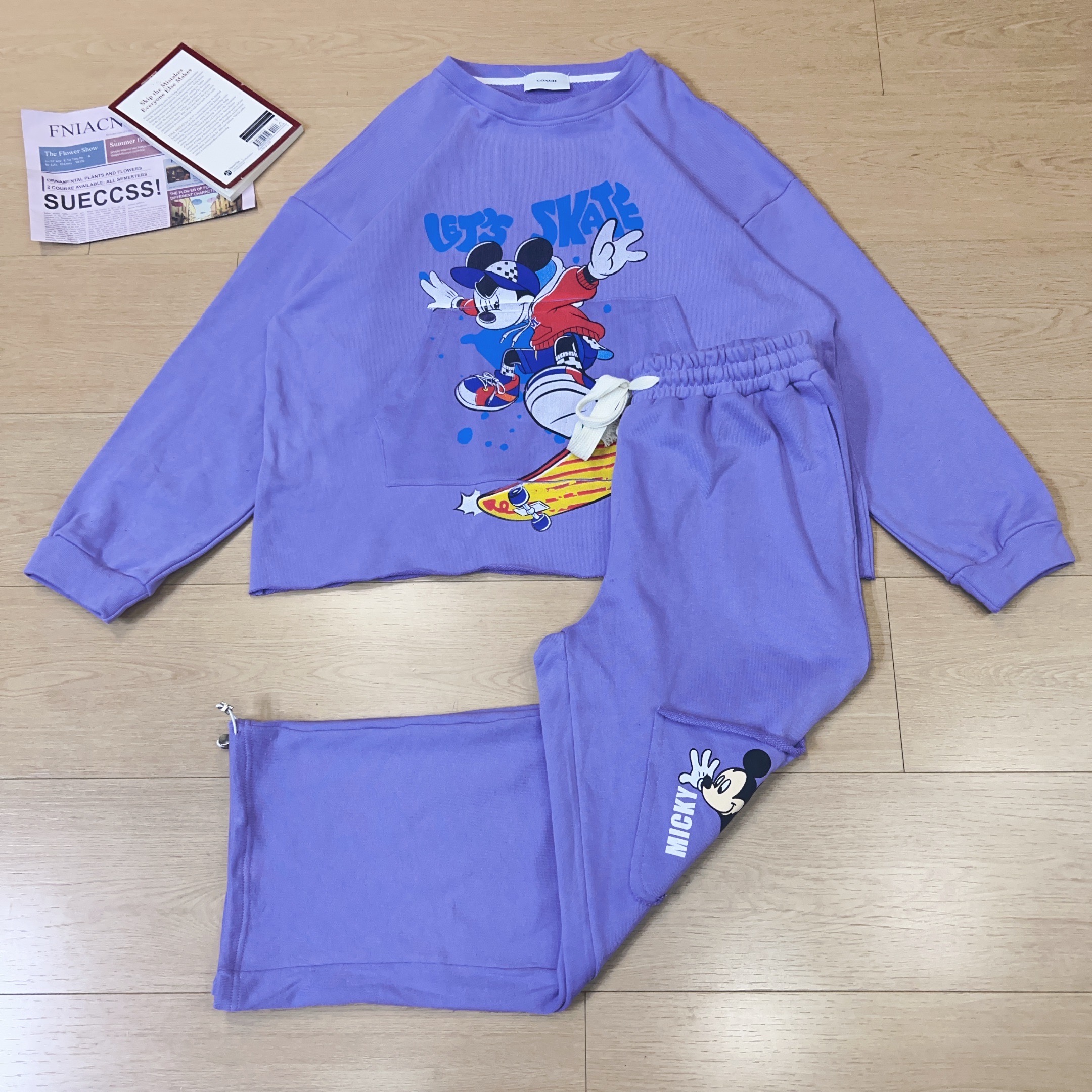 【蟹蟹专属】2025秋季新款时尚百搭休闲卡通印花卫衣套装0887