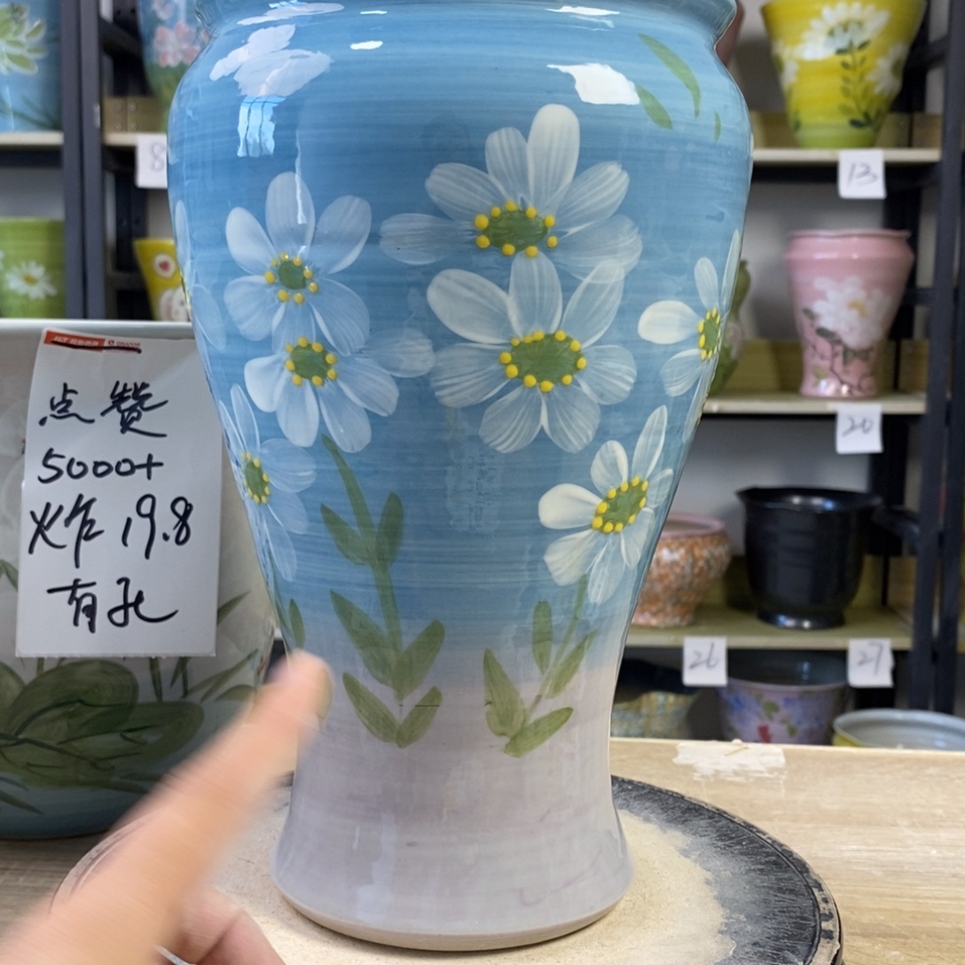 景德镇手工手绘陶瓷花盆