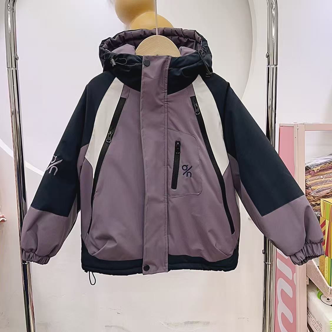 【加厚】儿童童秋冬加厚连帽夹克外套冲锋衣25875