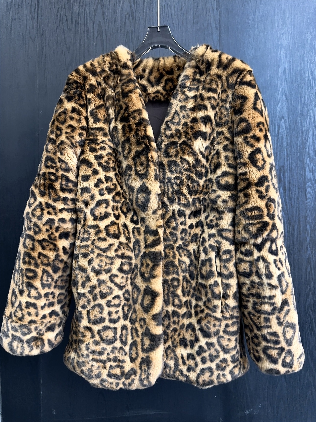 豹纹皮草毛毛复古野性女款外套-QF25PZ2589