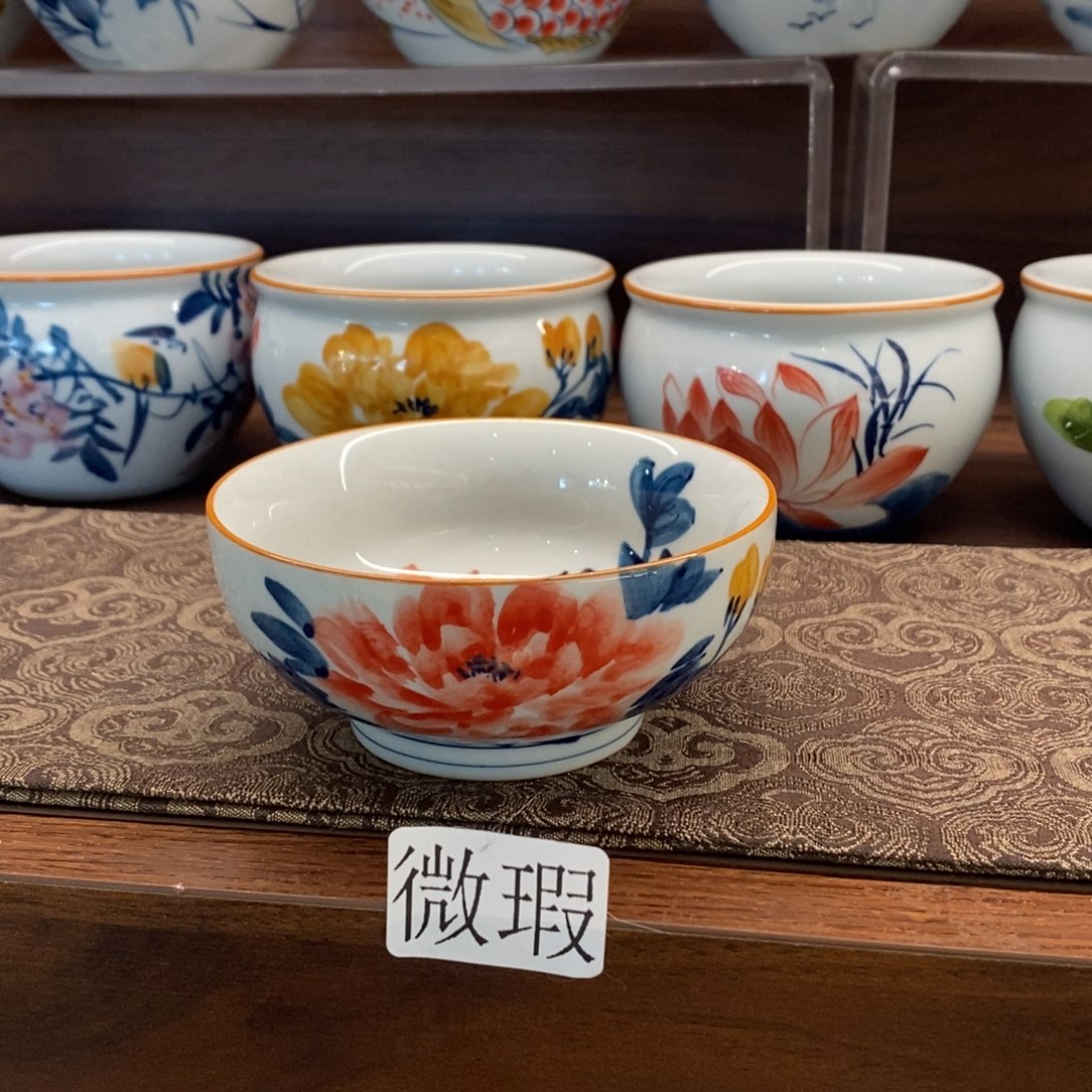 釉下彩老陶泥手工绘制