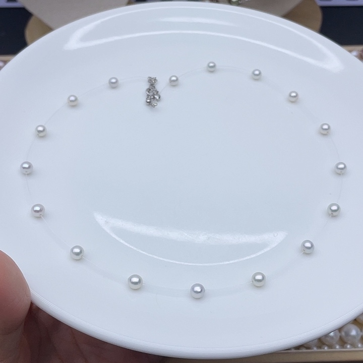 银S925镶嵌颈饰淡水珍珠