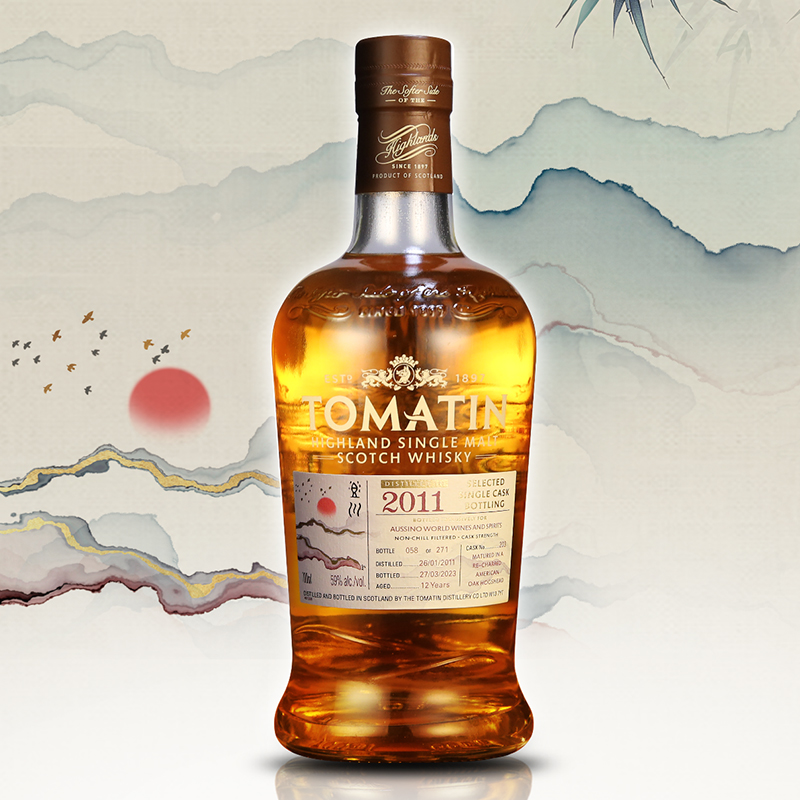富隆酒窖汤玛丁(12年)苏格兰单桶(百川)单一麦芽威士忌700ml 2011