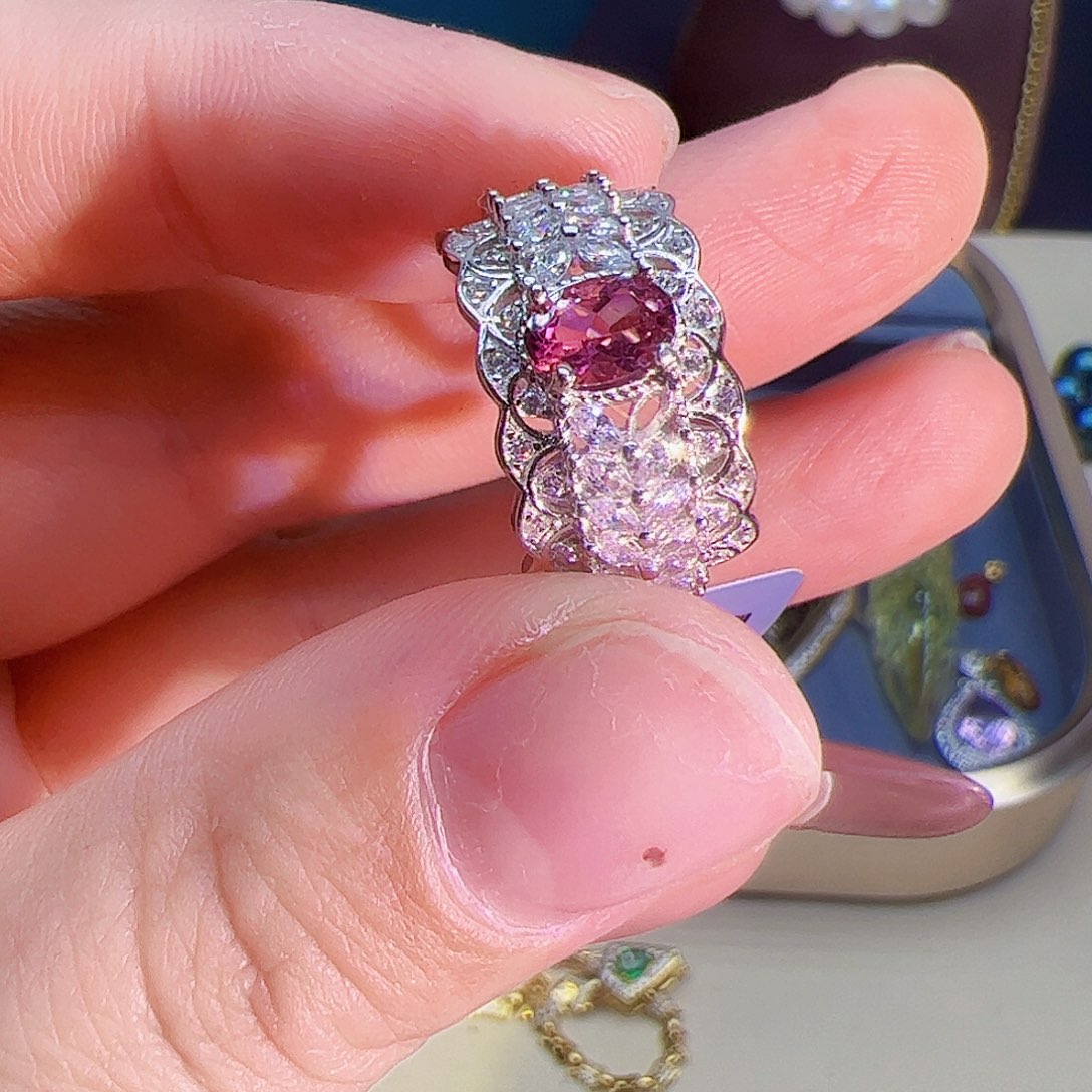 碧玺碧玺戒指银S925镶嵌