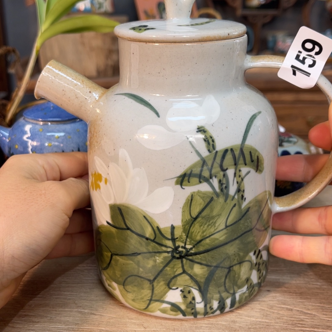 壶素浅陶瓷手工手绘