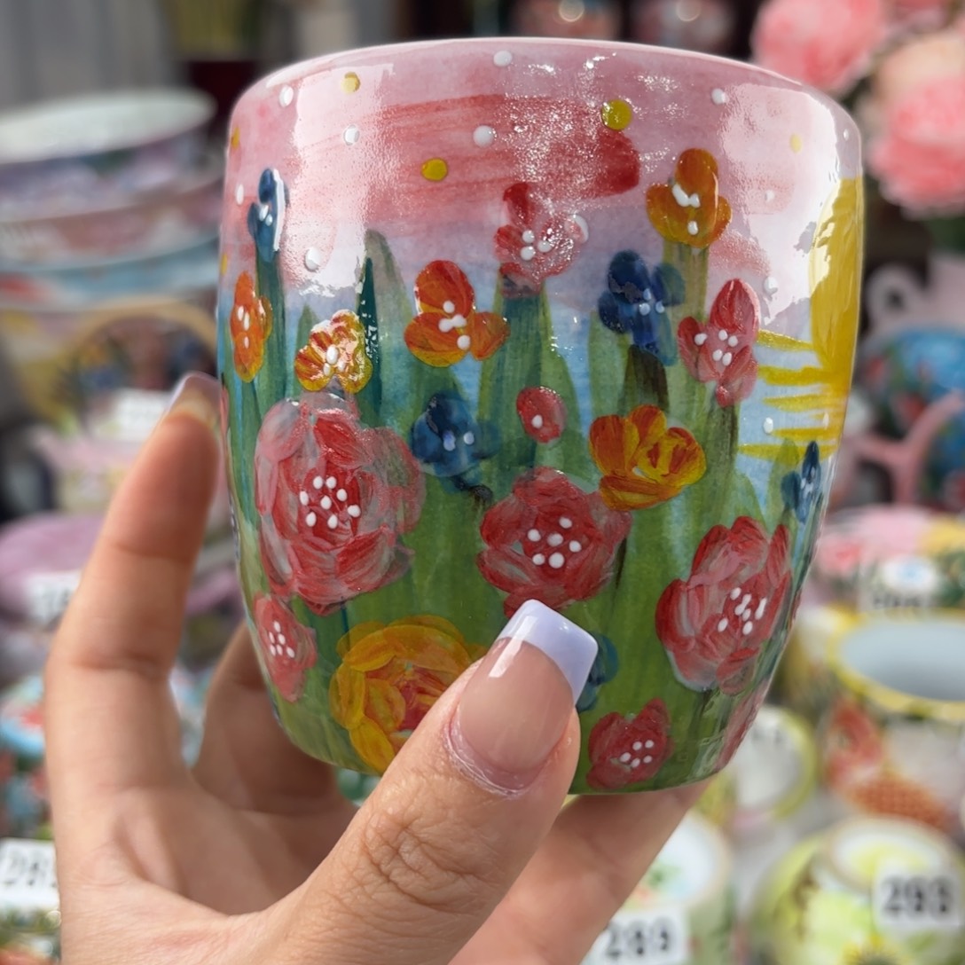 瓷片景德镇手绘高温釉下彩陶瓷茶具
