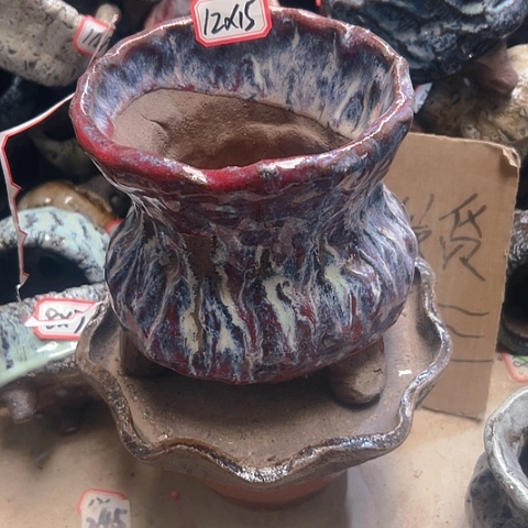 红陶粗陶花盆手工