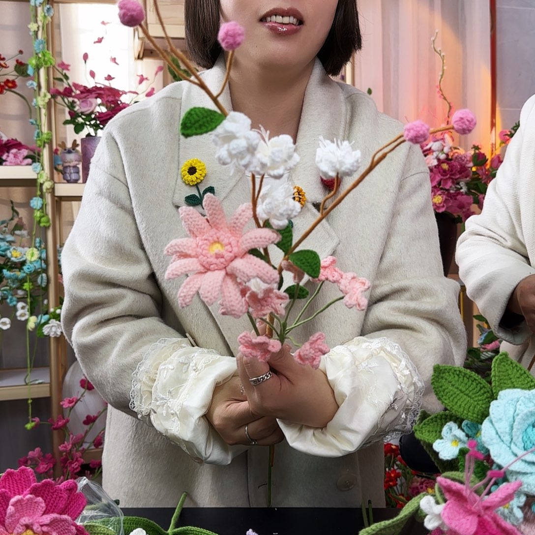 纯手工钩织钩织花束