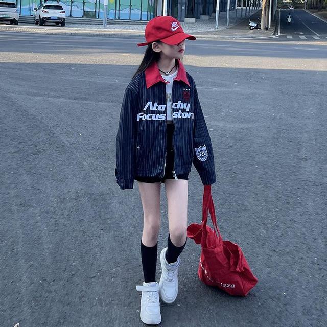 女童外套春秋款2025新款洋气儿童秋装棒球服中大童装女孩秋季上衣