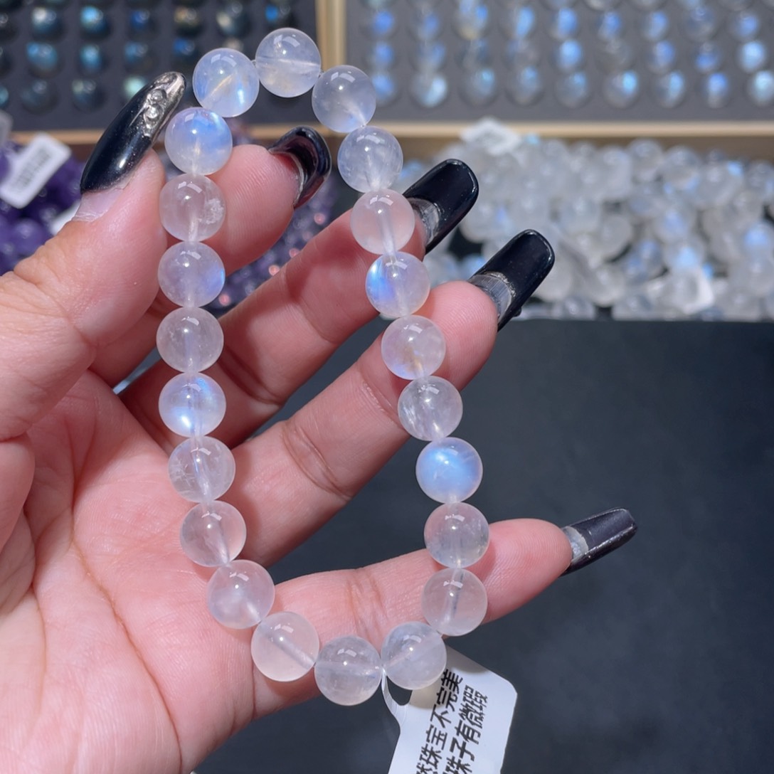 缘***手链未镶嵌长石蓝月光手链9mm+