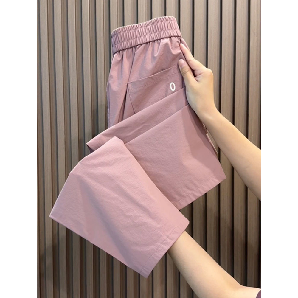 夏季新款时尚减龄哈伦裤女薄款刺绣大码宽松休闲裤显瘦直筒九分裤