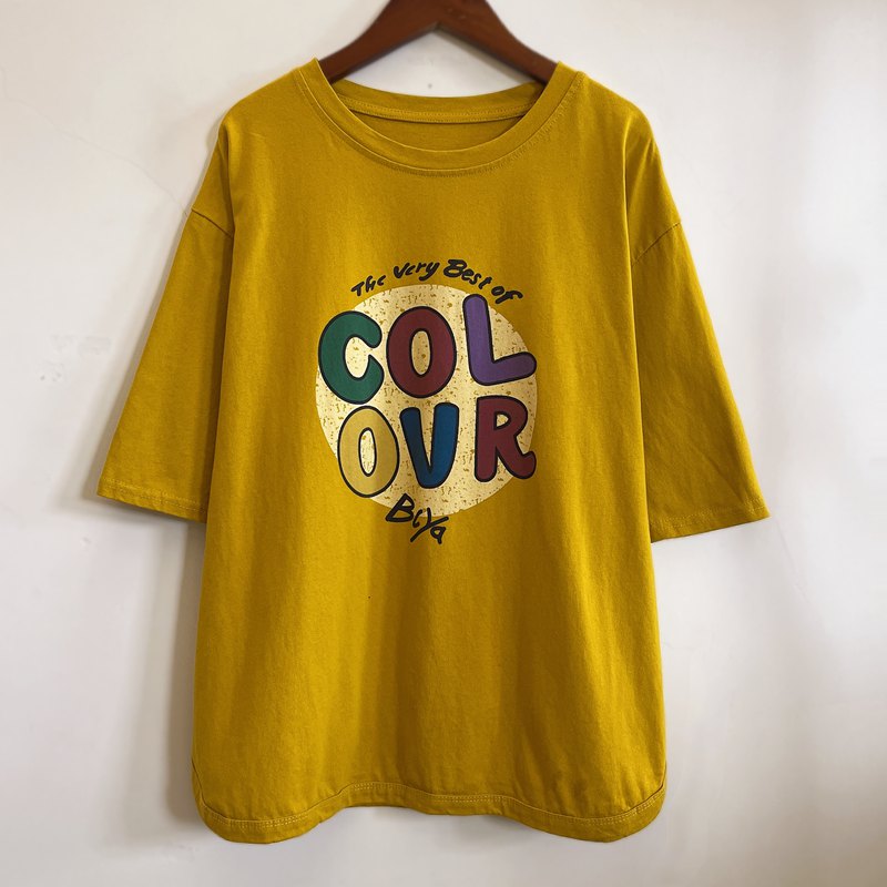 短袖T恤休闲时尚百搭舒适宽松洋气显白2025夏季新款YX105089