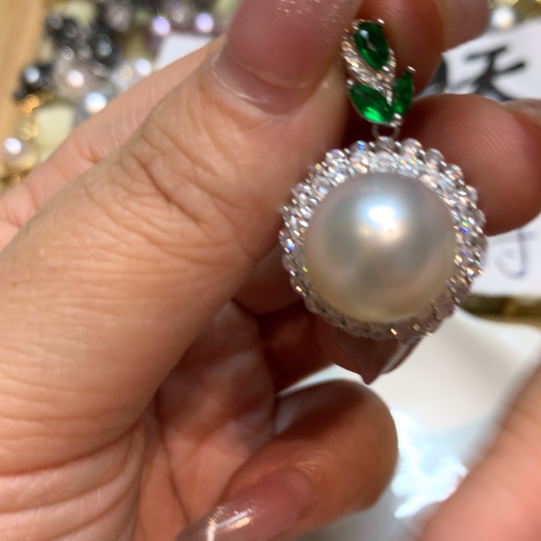 海水珍珠颈饰银S925镶嵌