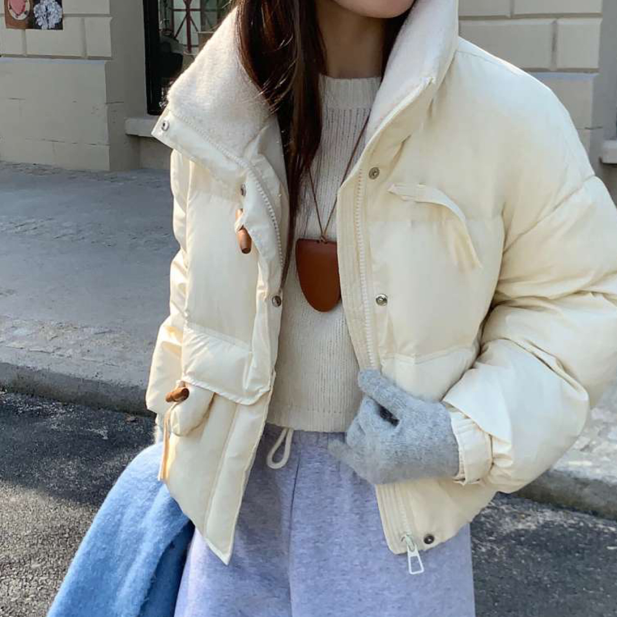 8402韩版短款牛角扣外套（优尼）