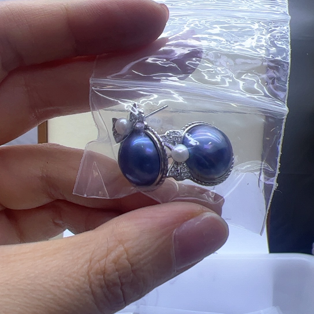 拼合珍珠（马贝珠）耳饰银S925镶嵌