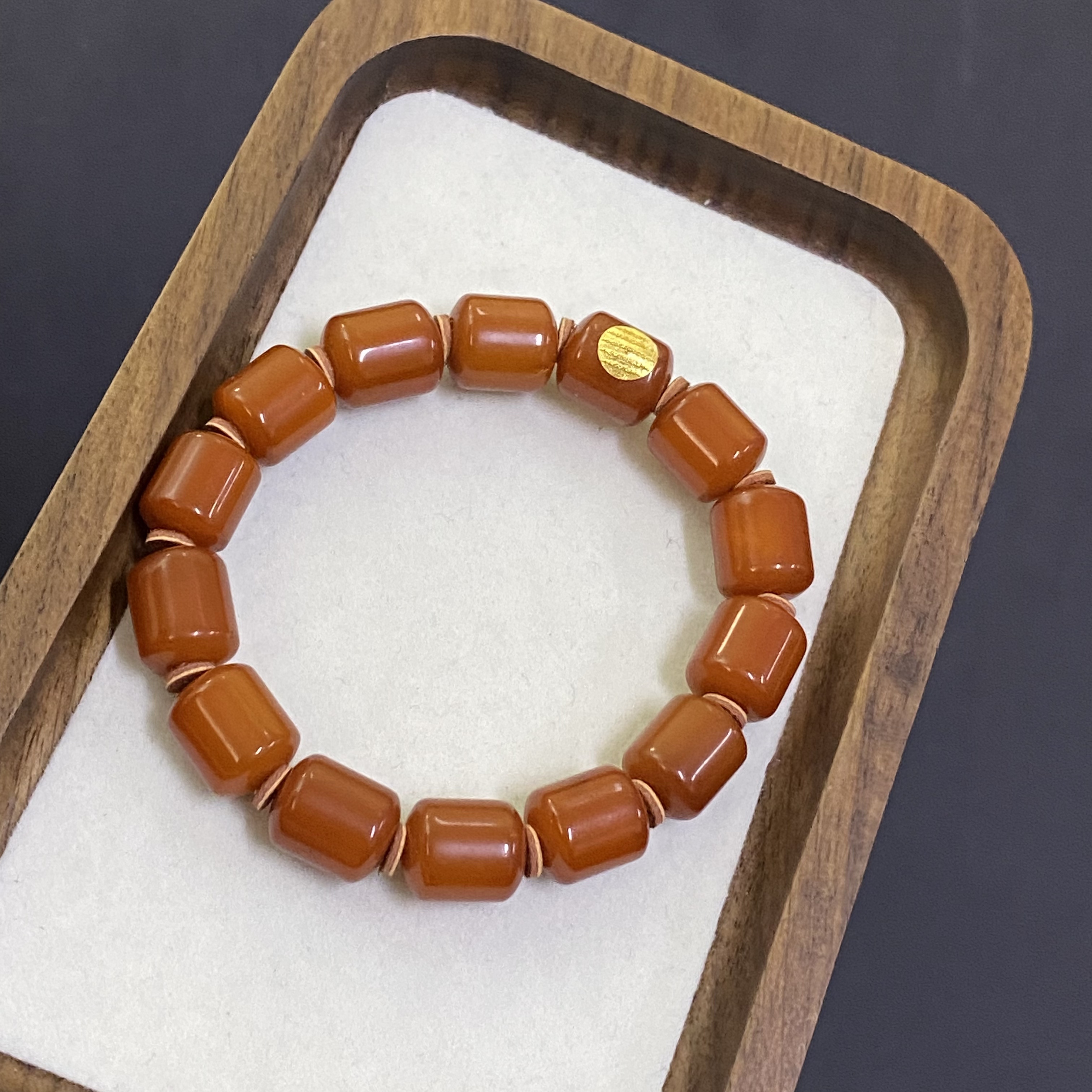 【亿轩珠宝】ZX135304老蜡桶珠单圈手串diy18k金10mm+