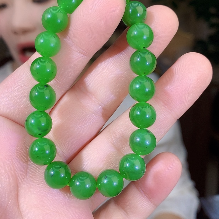 吊坠(不含链)未镶嵌和田玉（碧玉）手链