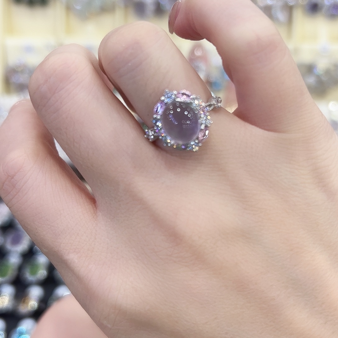 萤石银S925镶嵌戒指