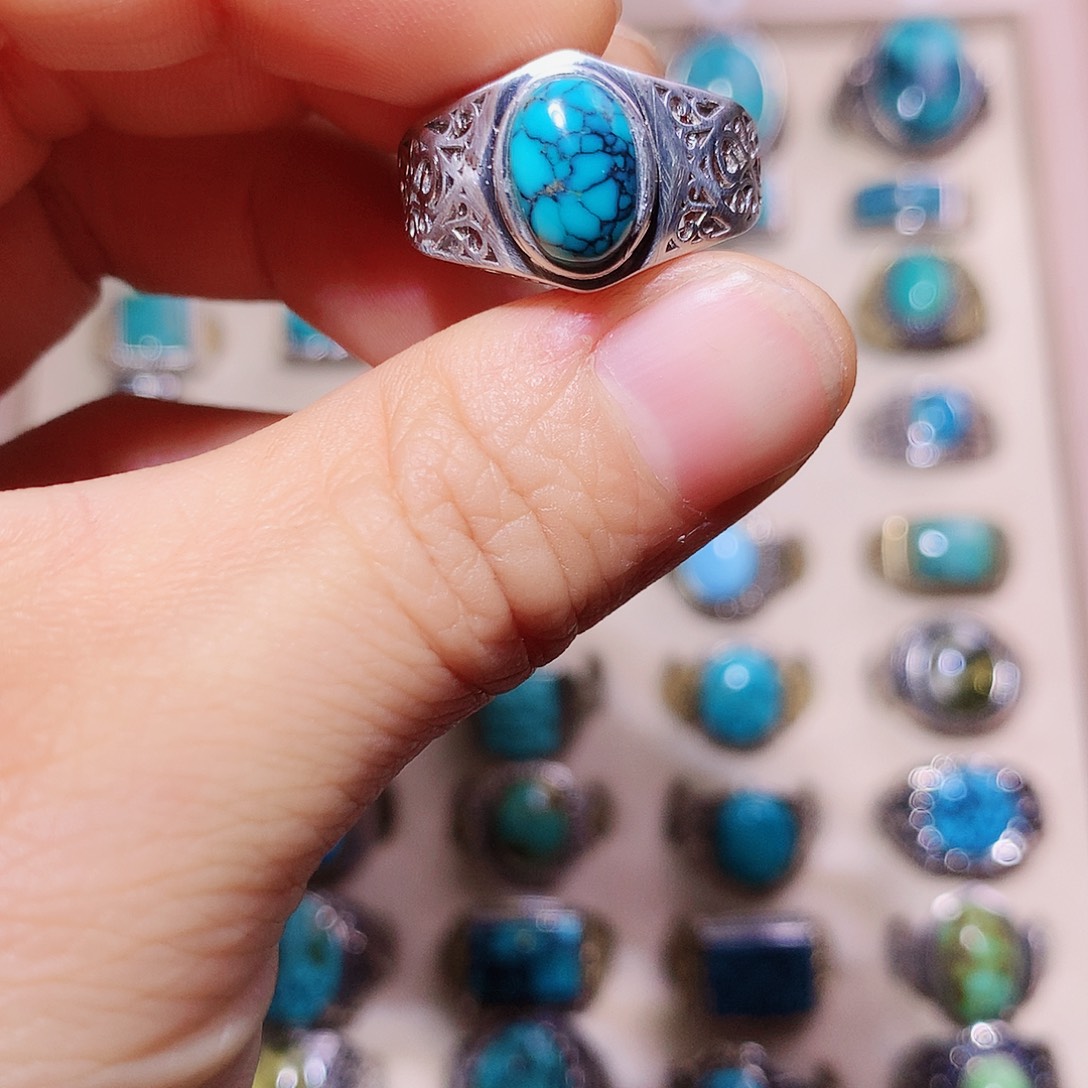 绿松石银S925镶嵌挂件