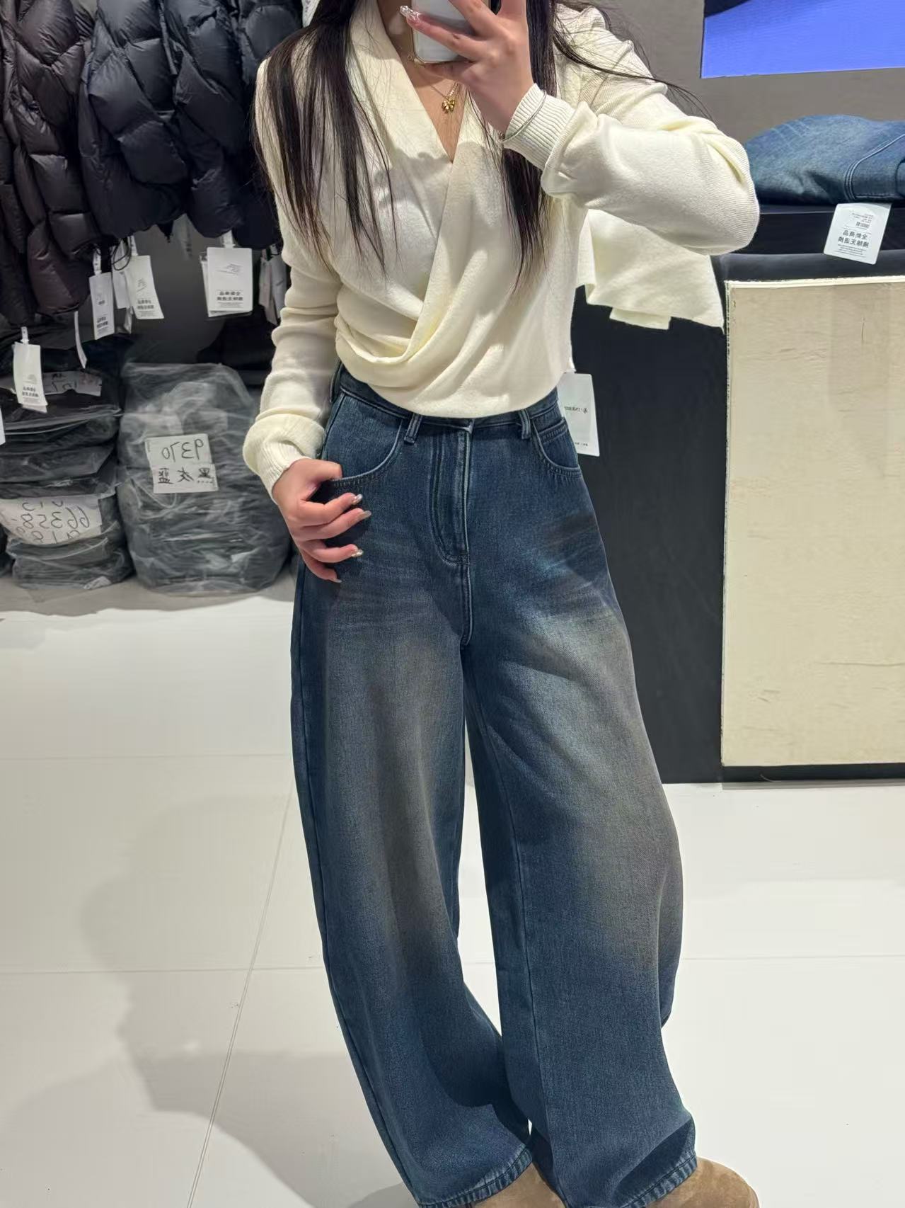 李茹定制加绒弯刀裤